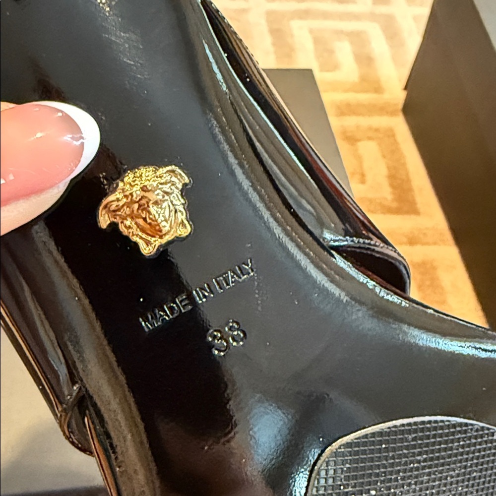 Versace sandalo T.45 Vernice+Raso - Picture 7 of 10